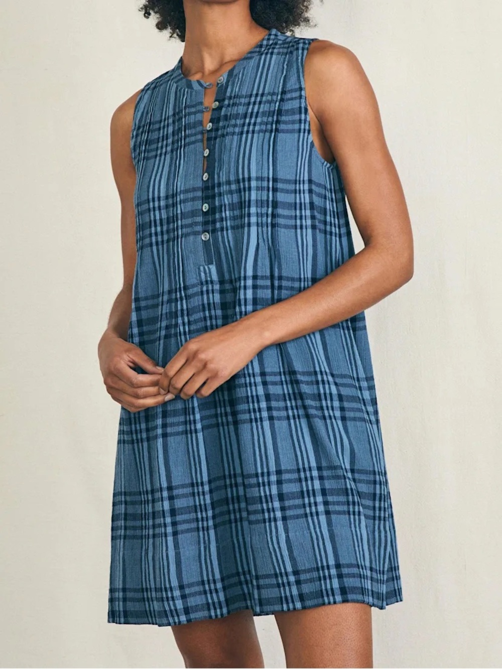 Women's Faherty Issa - Clearwater Navy Plaid - Picture 7 of 11